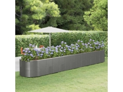 Jardín Elevado/Plantador de Acero con Revestimiento en Polvo Gris 554X100X68 cm