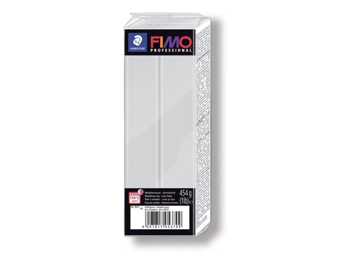 Fimo Professional - Arcilla polimérica gris de textura firme (454 g) para joyería y figuras
