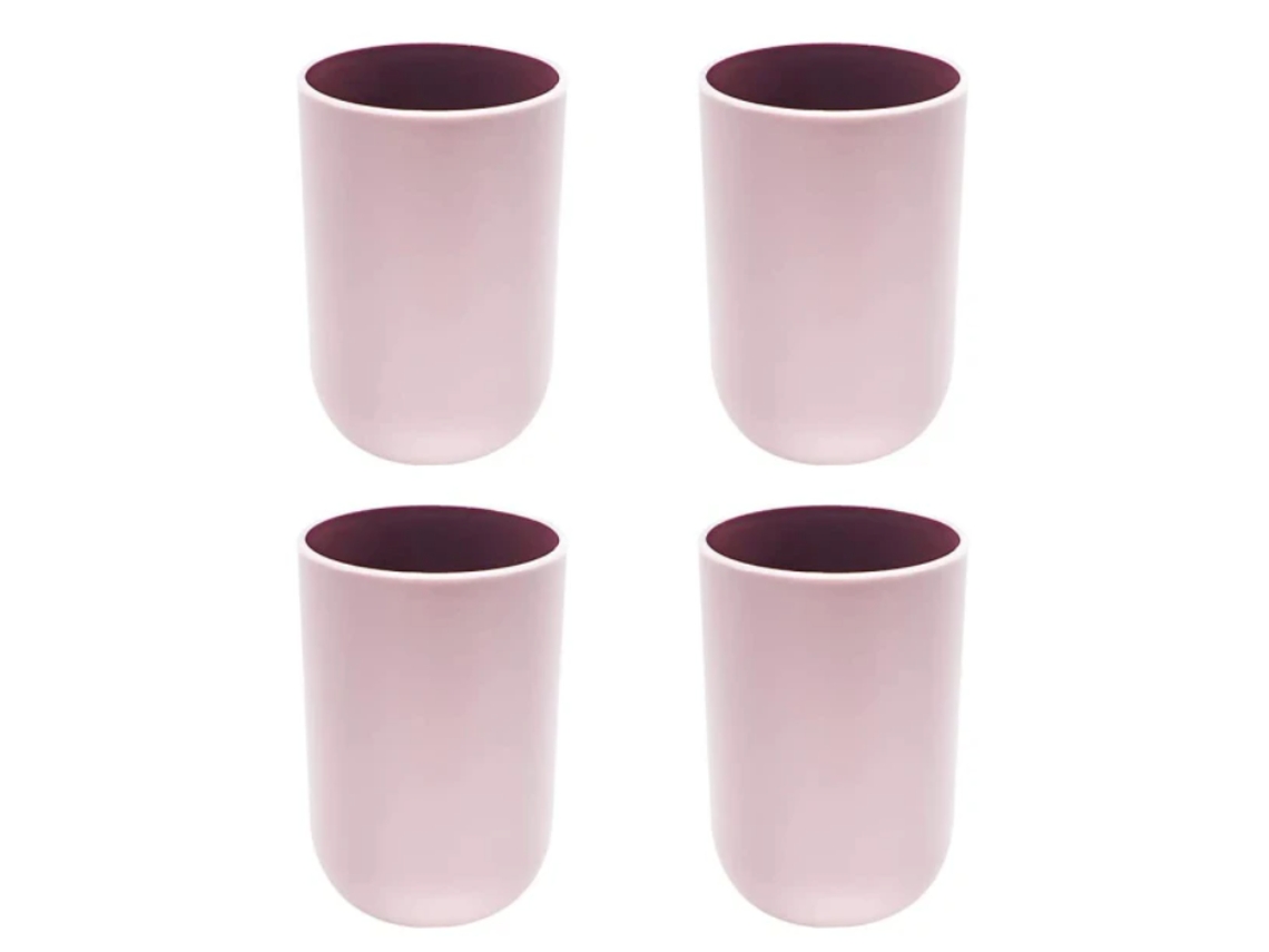 Vaso para cepillo de dientes, soporte multifuncional, vaso reutilizable - Rosa MEOIRUERY