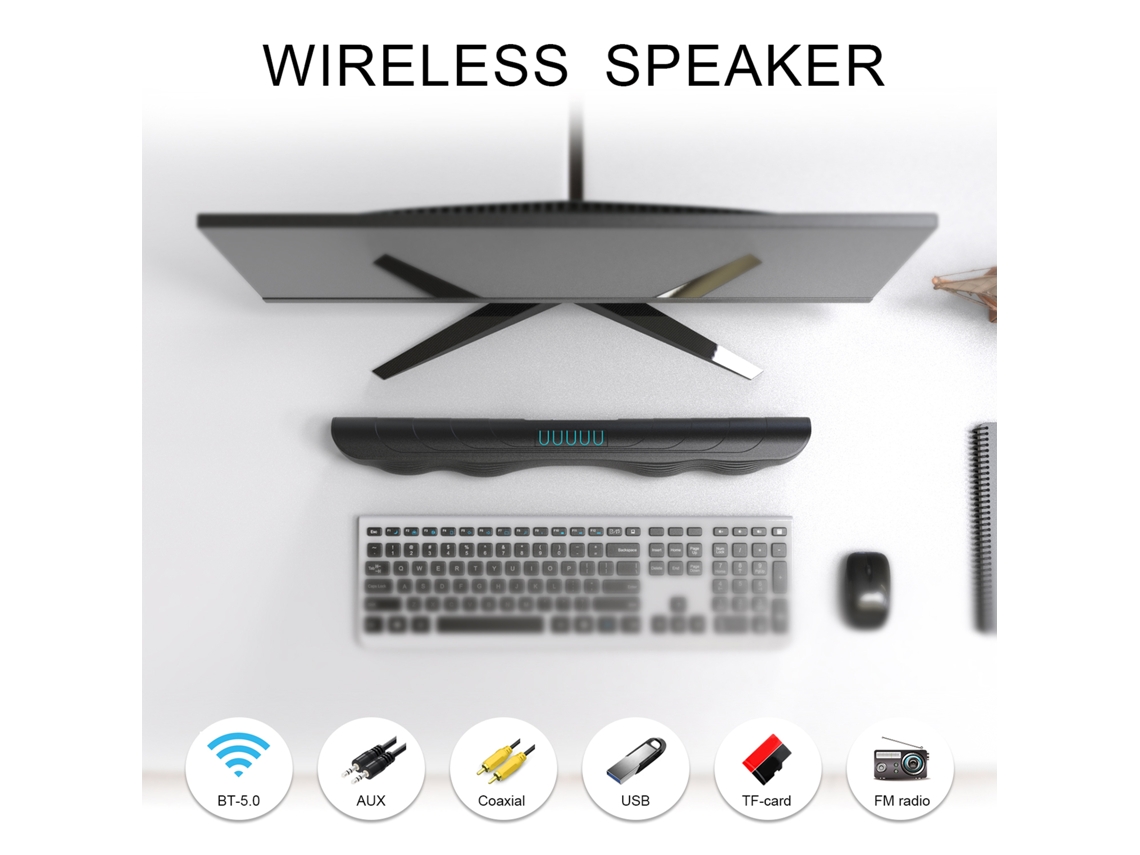 Bs 21 Bt Speaker Computador Tv Audio Música/película/noticias Modo Seleccionable Soporte Tarjeta Tf/u Disco Batería 2000mah Con Control Remoto