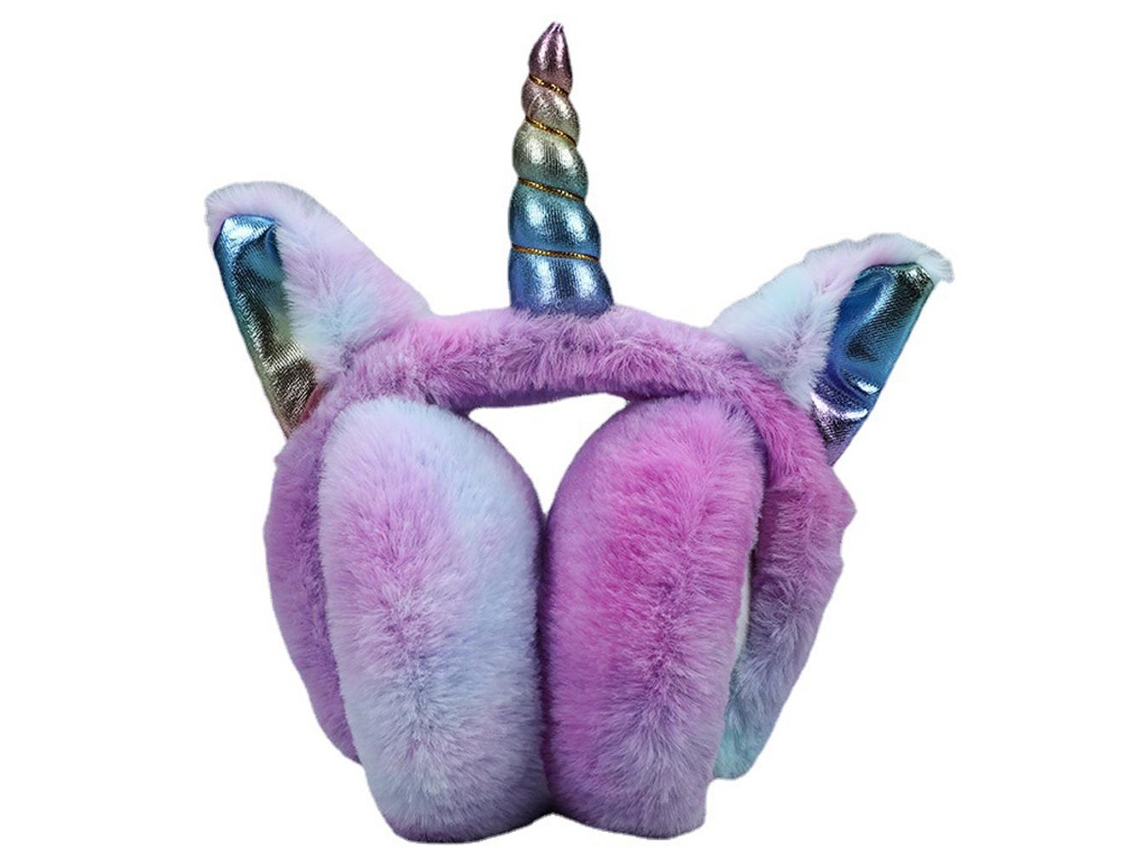 2026-auriculares De Invierno Arcoíris Para Mujeres Niños Niñas Plush Gradiente Plegables Suaves Regalo De Navidad