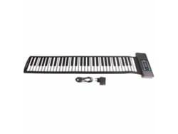 Piano Portátil Enrollable De 61 Teclas Con Función Midi, Pantalla Digital Led Y Enchufe Europeo De 100-240 V