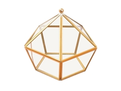 Caja de anillo de cristal geométrico transparente para decoración