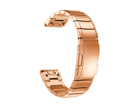 Correa de acero inoxidable con hebilla de mariposa para Garmin Fenix 6S - oro rosa