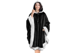 Manta Chrui Poncho Con Capucha Para Usar (negro)