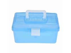 Caja de almacenamiento de arte portátil de plástico transparente para artistas y estudiantes.