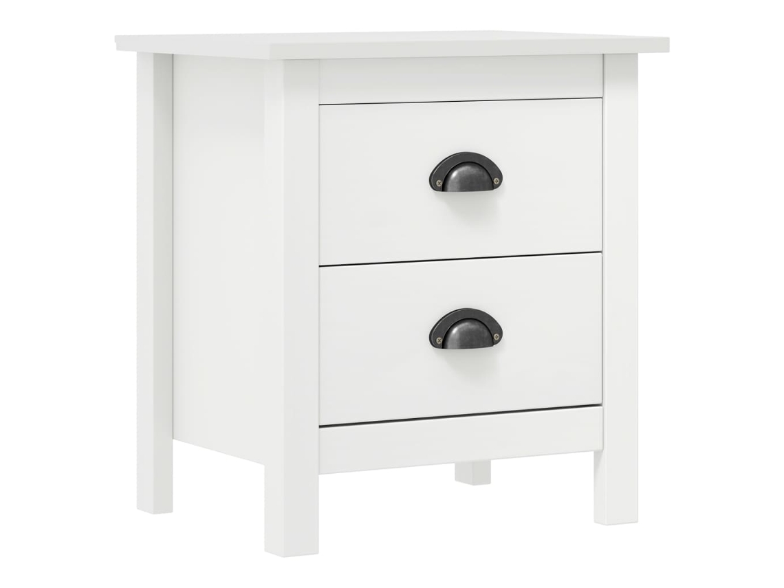 Mesa de Cabeceira LOVELY HOME Mesinha Hill 46X35X49,5 Cm Pinho Maciço Branco