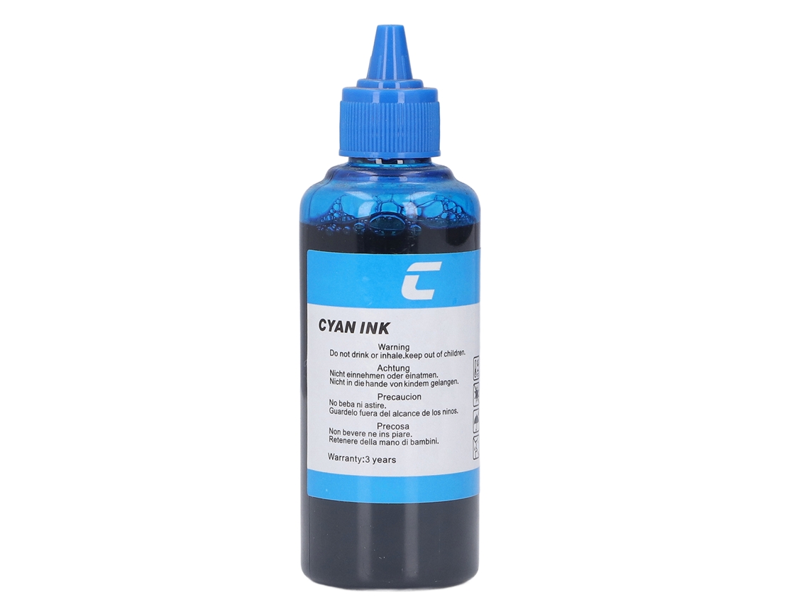 Tinta De Recarga De Alta Pureza En Botella De 100 Ml Para Impresoras Hp - Cian - Accesorio Para Impresora