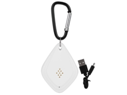 Repelente de mosquitos ultrasónico portátil con carga USB y gancho para colgar, color blanco