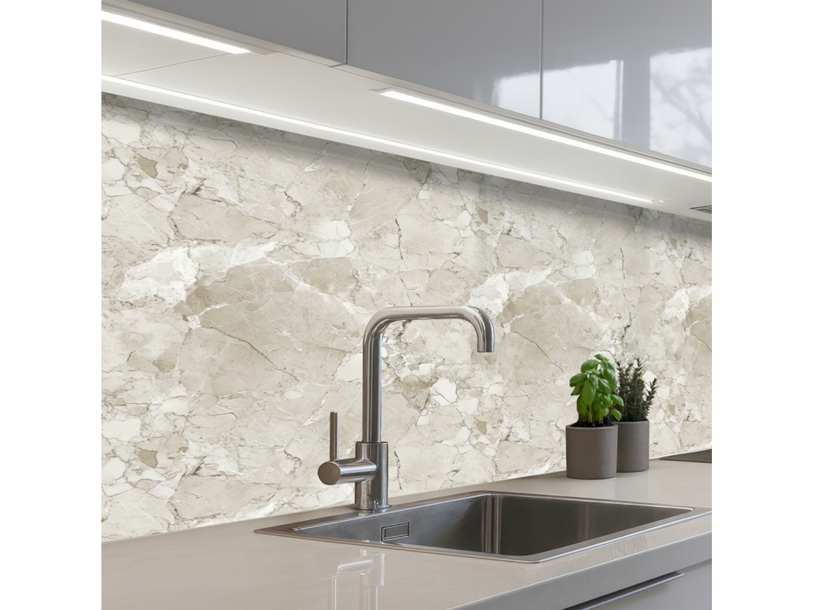 Paneles de mármol para salpicadero de cocina - Gris - Veteado 150x60 cm
