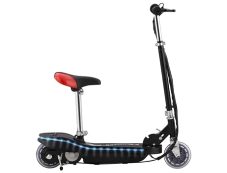 vidaXL Patinete eléctrico con asiento y LED 120 W negro