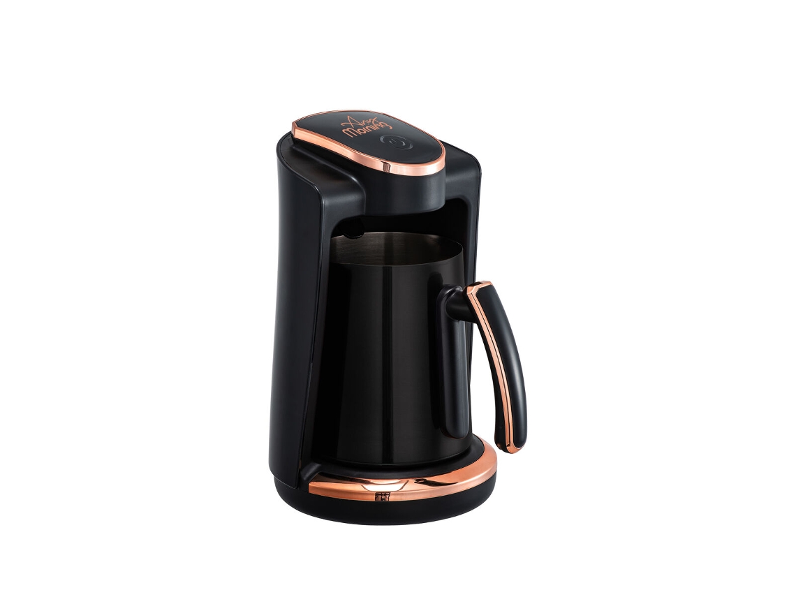 Cafetera turca eléctrica Any Morning, acero inoxidable, 250 ml, 400 W, doble boquilla, 4 tazas