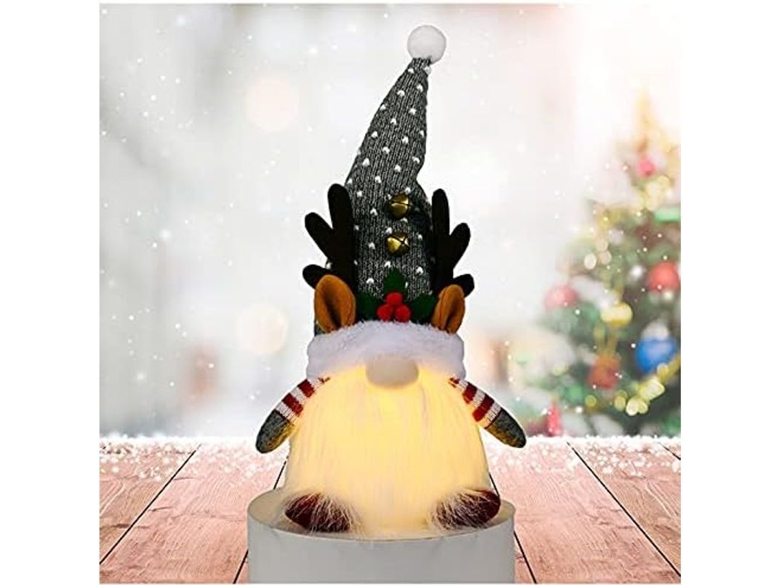 Muñeco de peluche navideño con luces, regalo, decoración navideña para el hogar.