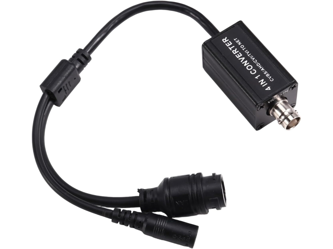 Convertidor De Señal 4 En 1 265 Rtsp 720p 1080p Ahd Tvi Cvi Cvbs Entrada Bnc Salida Rj45