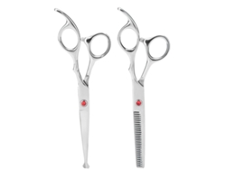 Kit De Tijeras Profesionales Para Corte Y Desmechado De Cabello, Tijeras De Peluquería Barbería Con Tornillo Rojo