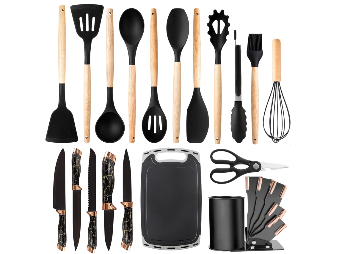 Juego De Utensilios De Cocina De 20 Piezas, Accesorios De Cocina De Silicona Antiadherente, Resistentes A Altas Temperaturas