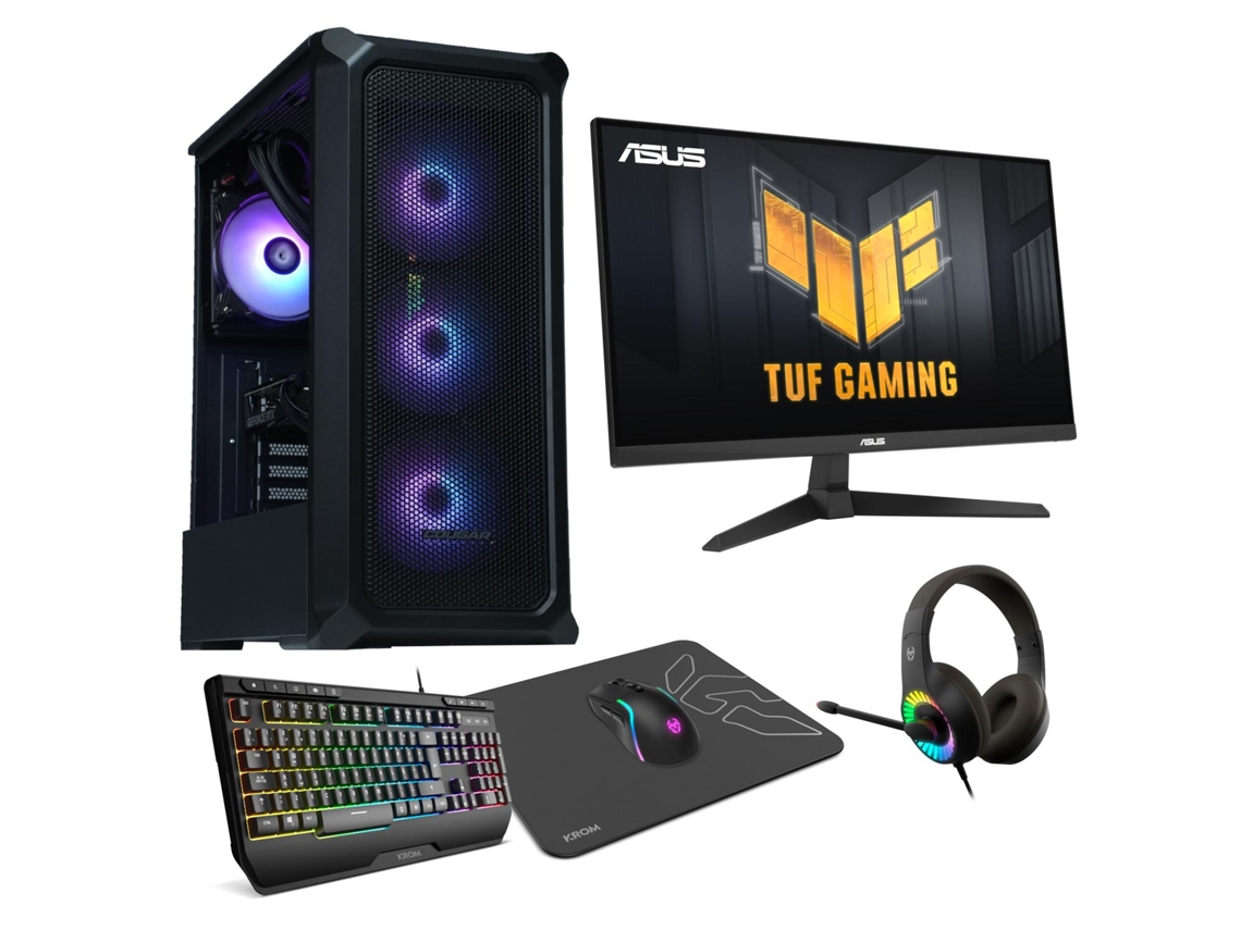 Monitor de escritorio Epical Q Pack Gaming Vplus103 AMD Ryzen 7 5800x, 32 GB, 1 TB NVME, RTX 5060 Windows 11 Pro de 27 pulgadas y 180 Hz Combo Gaming