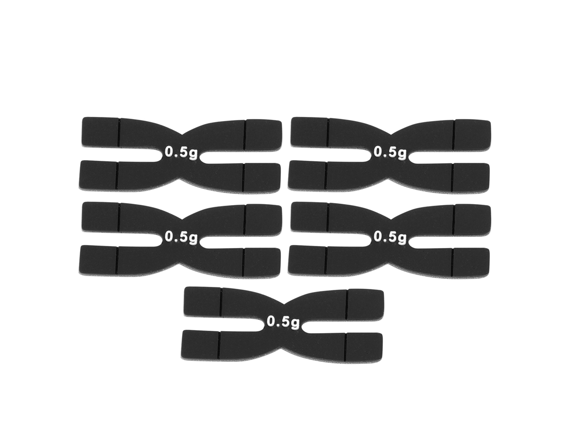 5 Tiras De Silicona Para Equilibrar El Peso De Raquetas De Tenis Y Bádminton, 0,5 G, Color Negro.