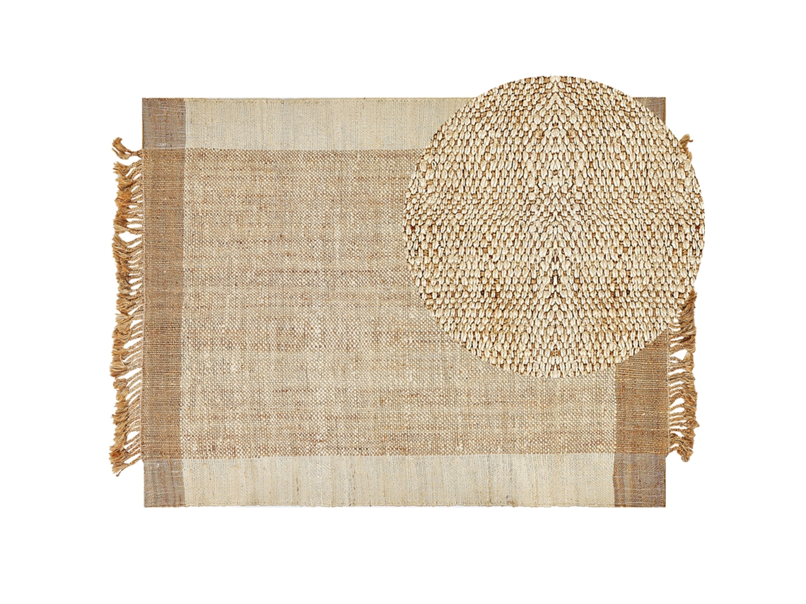 Alfombra BELIANI Dedemli de Yute Beige 160x230