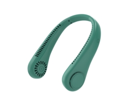 (verde C) Ventilador De Cuello -usb Recargable - Silencioso - Pantalla Lcd -3 Velocidades De Viento -1800mah