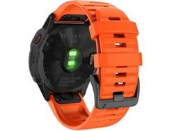 Pulsera Garmin 26 Mm Fenix 6X / 6 Pro / 5X Plus / Descent Mk1  Silicona Naranja