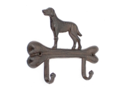ORIGEN Home Decor Percha Perro Sobre Hueso Percheros Gris 16x18x4cm BY SIGRIS