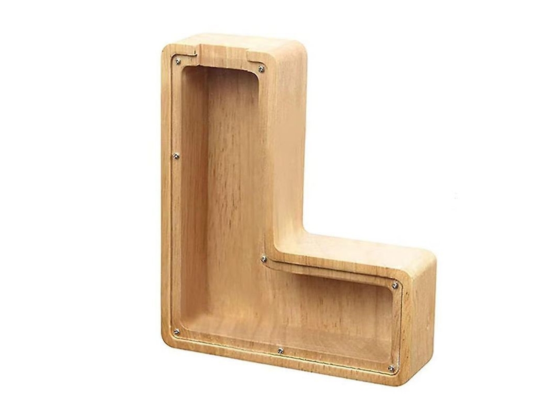 2026-caja De Ahorros De Letra De Madera Qvv Para Guardar Cambios 19x21x3.6cm 280g L