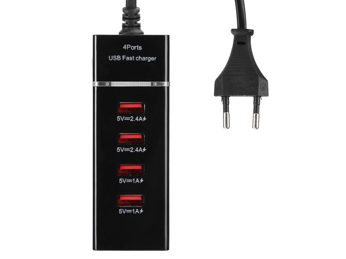 Cargador De Escritorio Multi-usb Multipuerto 3a Con Cable De Carga Rápida