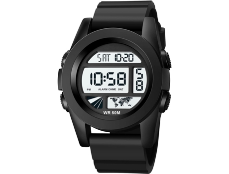VEANXIN Relojes de pulsera digitales impermeables de 12/24 horas para hombre-Negro