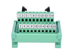 Conector de bloque de terminales PLC/IDC de 20 pines para carril DIN de 35 mm - Suministros eléctricos