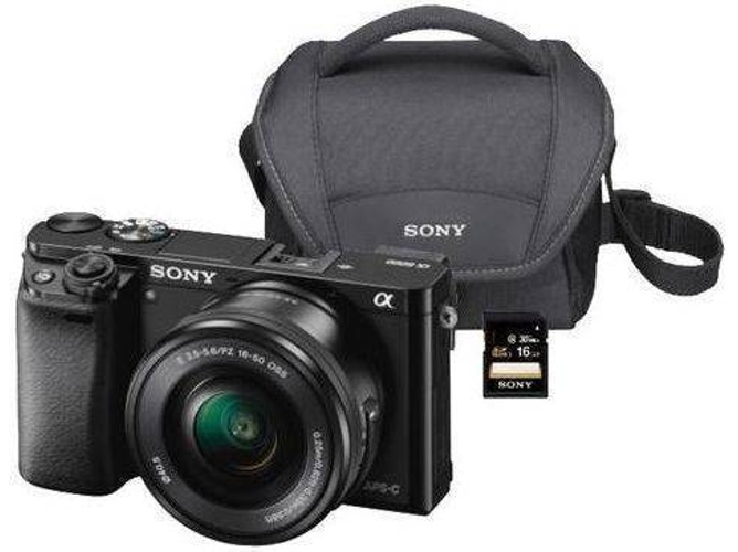 Kit Cámara Mirrorless SONY A6000 + 16-50 + Funda + SD