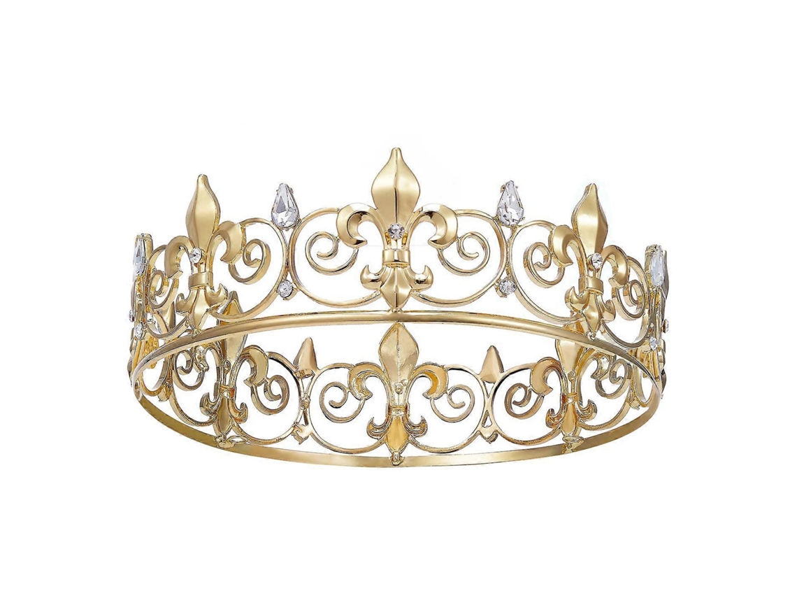 Corona Real de Metal para Hombre, Tiaras y Sombreros Redondos para Fiestas de Cumpleaños