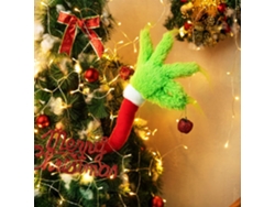 Adorno de brazo de elfo – Adorno de árbol de peluche verde con clip para árbol de Navidad y decoraciones para fiestas navideñas