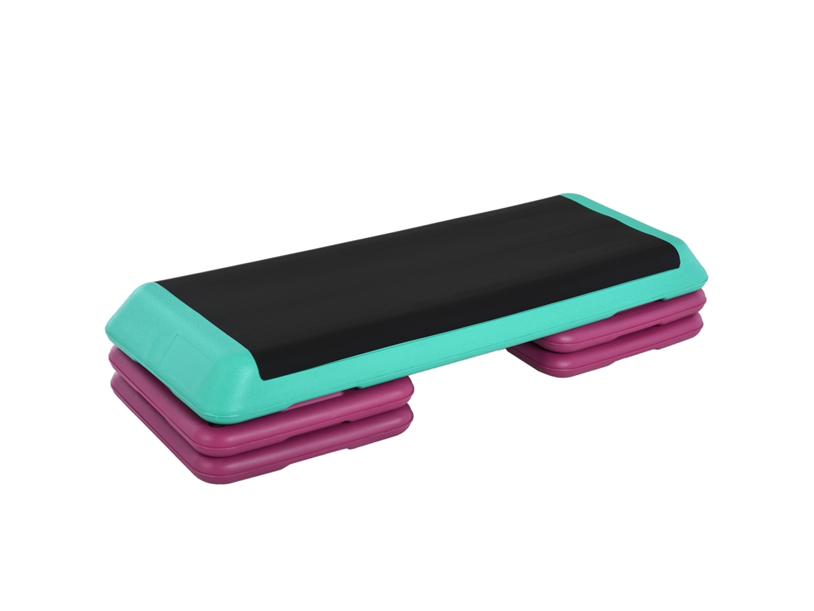 Step Aeróbico Fitness Antiderrapante Ajustável 110x40x20cm Multicolor