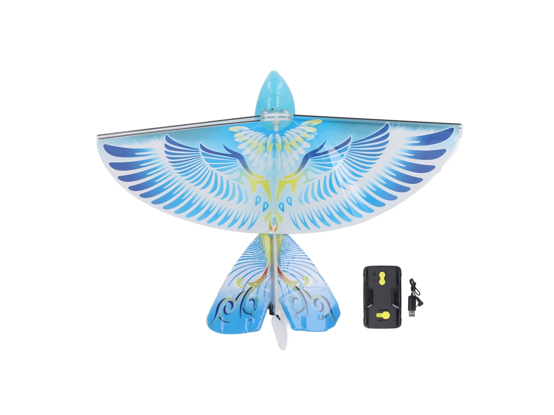 Pájaro Con Alas Teledirigido, Aleteo Biónico, Led, Carga Usb, Para Interiores Y Exteriores, Azul, 2,4 Ghz.