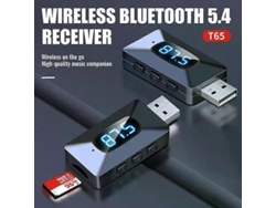Mini transmisor y receptor Bluetooth T65 para coche, con 54 puertos USB, pantalla LED, llamadas manos libres, kit Bluetooth para automóvil y radio FM. GOKOCO