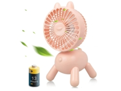 Mini ventilador de mesa oscilante pequeño de 8 pulgadas, recargable, 3 velocidades, portátil, con USB rosa