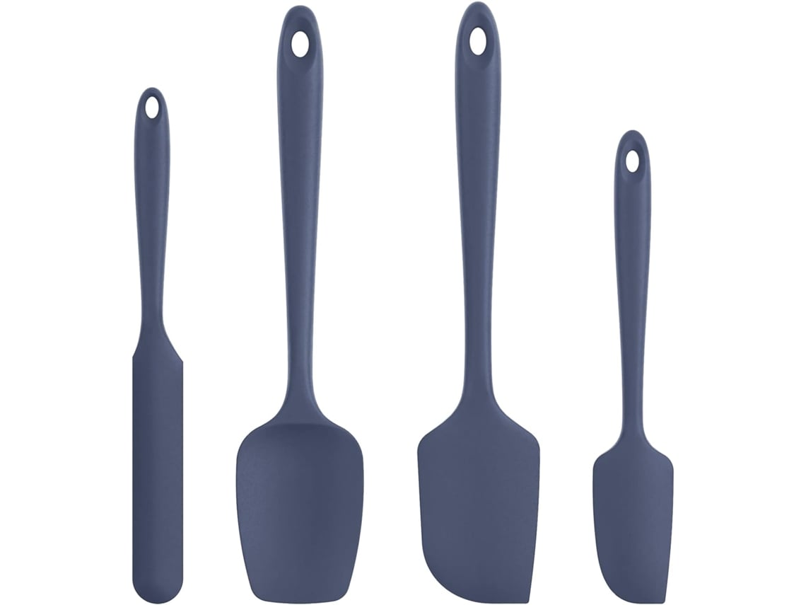 Raspadeira De Silicone (4 Peças), Resistente Ao Calor Até 315°c, Azul Meia-noite
