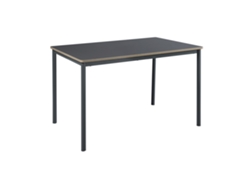 Mesa de comedor Lindesberg 4 personas acero MDF 120x70x75 cm - Gris Negro [EN.CASA]