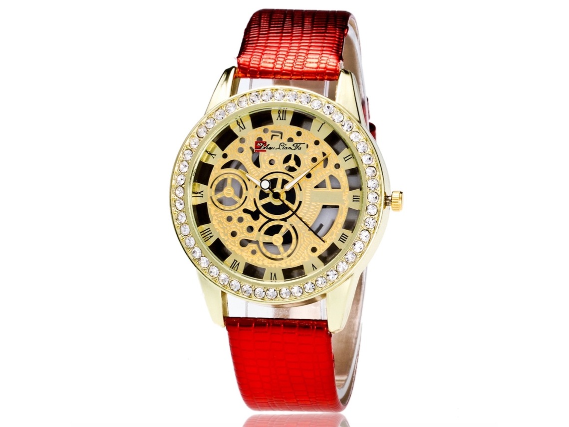 Reloj De Pulsera De Aleación Para Mujer Con Esfera Redonda, Movimiento Analógico Y De Cuarzo, Estilo Moderno.