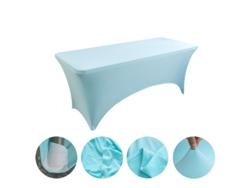 Mantel Rectangular Elástico De Spandex Para Bodas, Banquetes Y Fiestas (azul Claro/122x75x75cm) Gertiz