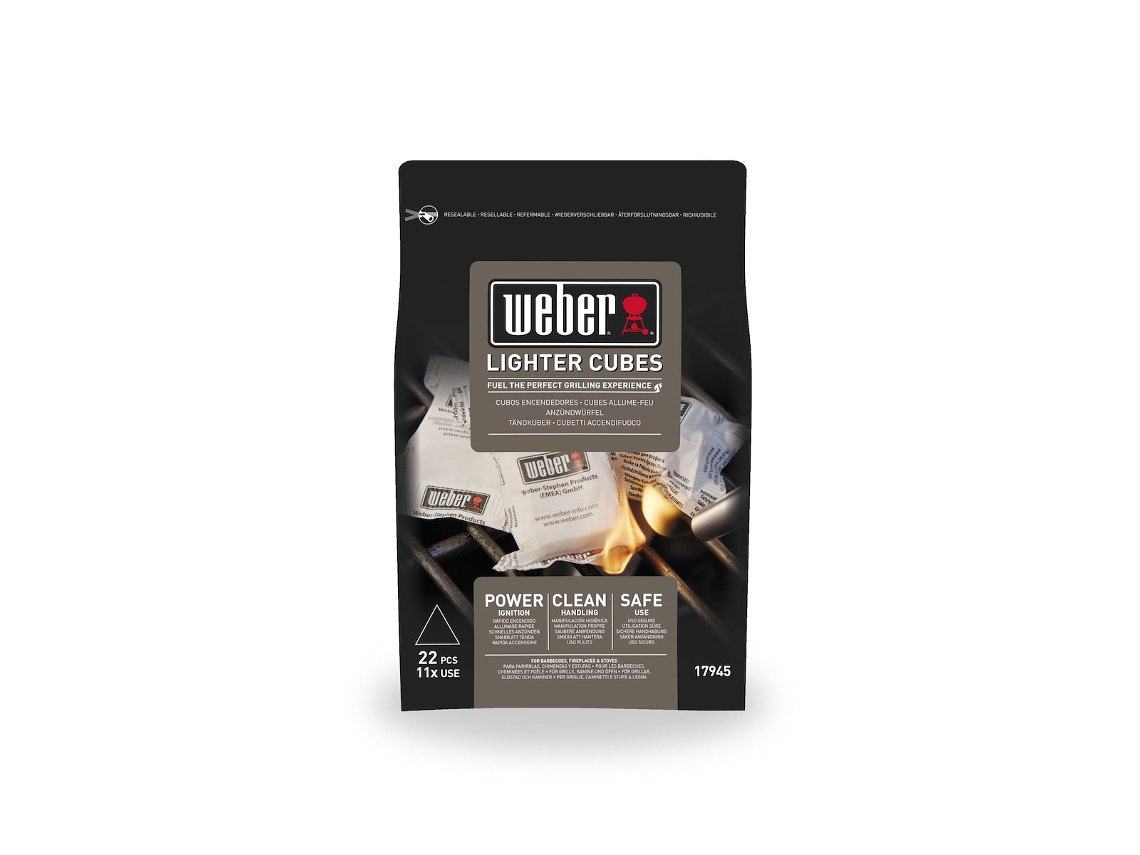 Cubos de 22 Encendedores WEBER Blancos