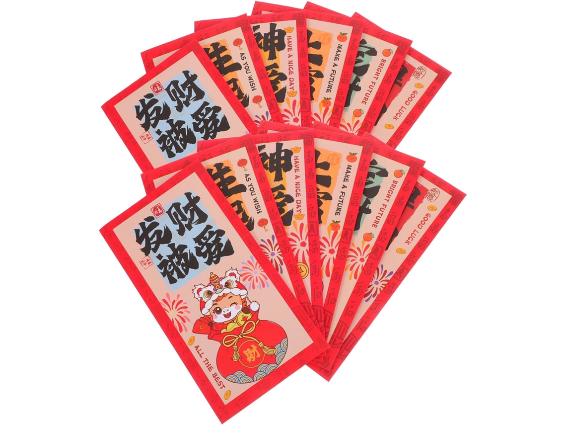 72 Sobres Rojos Creativos Para El Año Nuevo Chino, Juego De Bolsas Li Xi Duraderas.