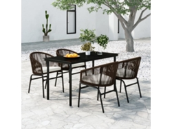 Juego de comedor de jardín marrón de 5 piezas DKD Home Decor