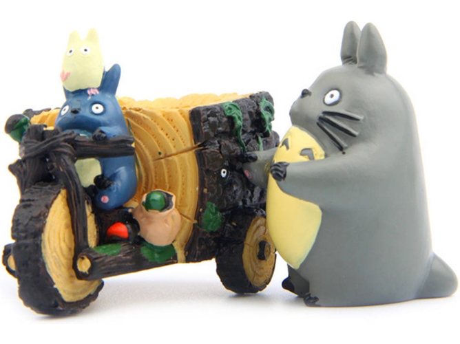 Figura EASTVAPS Miyazaki Hayao Totoro triciclo carro flor resina