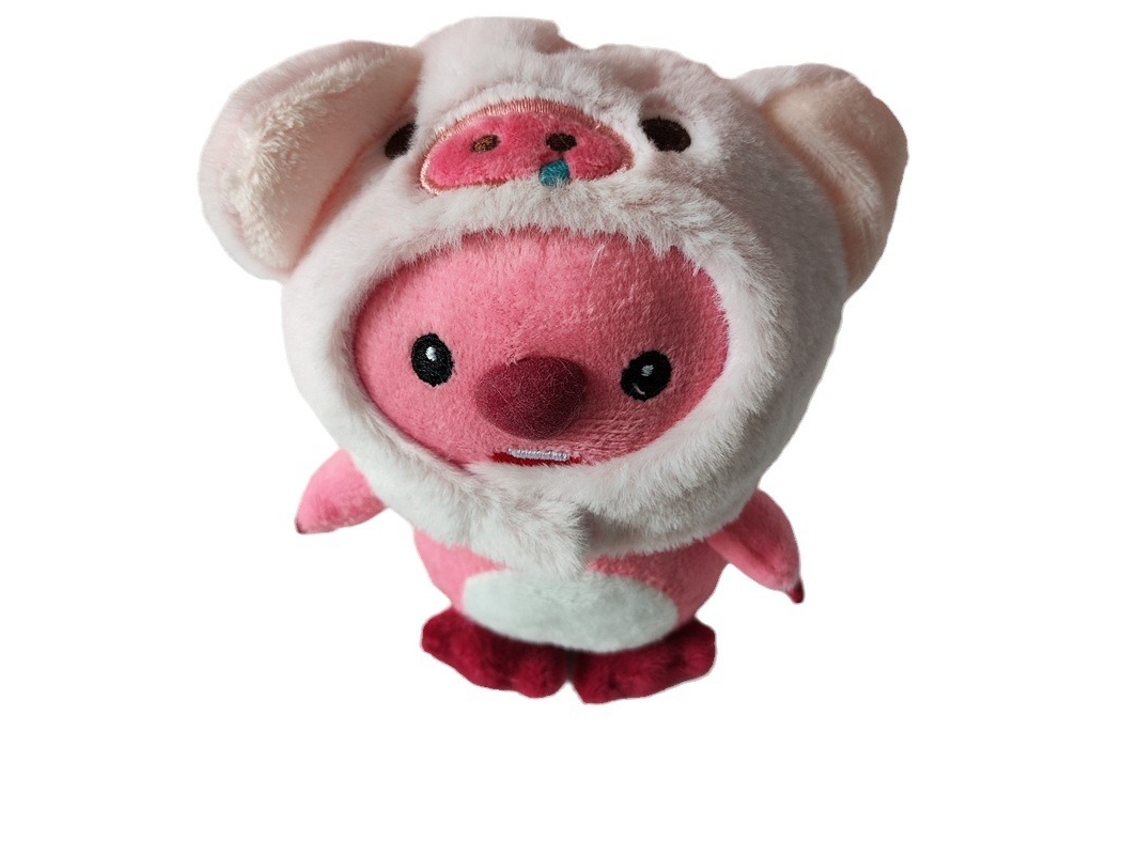 Anillo de peluche de castor pequeño, anillo de bolso de niña de muñeca de dibujos animados
