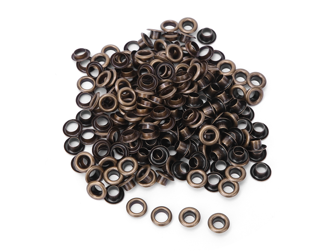 Kit De 100 Ojales De Latón De 4 Mm Para Bolsos, Ropa Y Accesorios - Bronce