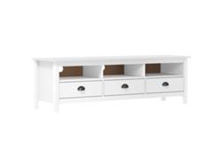 Mueble de Armario Tv Hill 158X40X47 Cm Pino Macizo Blanco