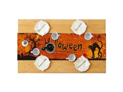 KOFIHETY Cenefa para Mesa de Halloween 72 Pulgadas, Calabazas Trick or Treat en Tela de Yute, Decoración de Fiesta con Paños para Cómoda, Comedor y Hogar