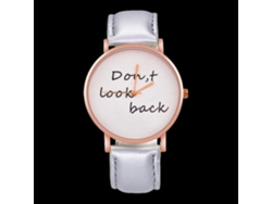 Reloj De Pulsera De Cuero Pu De Moda Para Parejas, Dial Redondo, Cuarzo (plata)